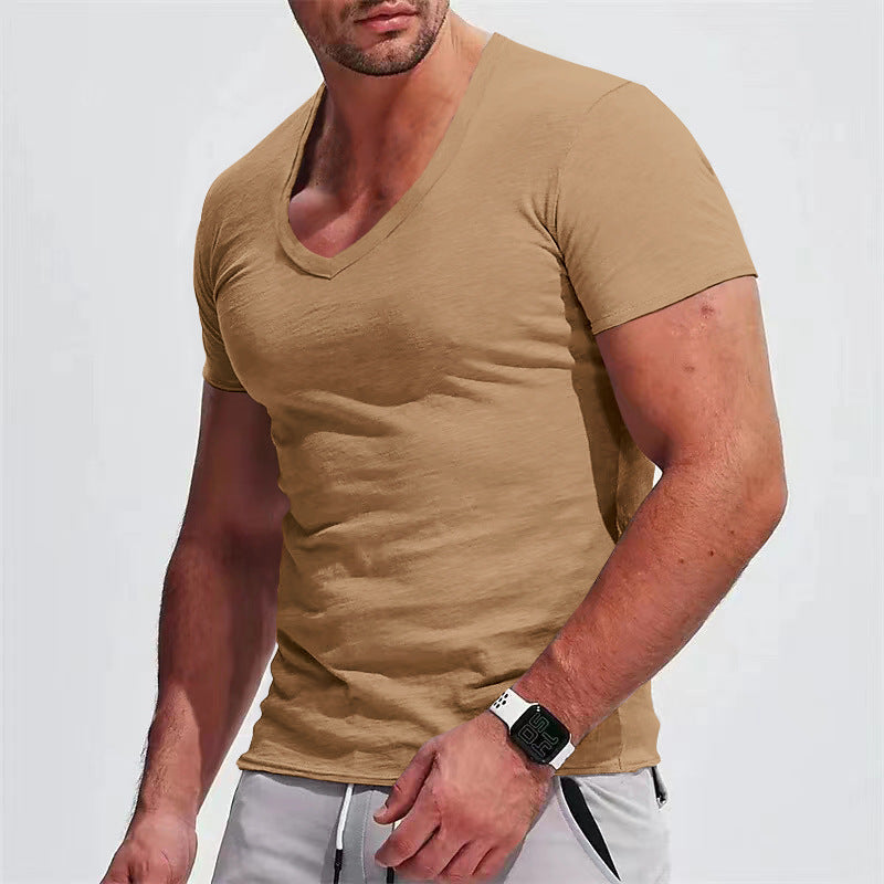 Slim Fit Thin Casual T-shirt Short Sleeve Top
