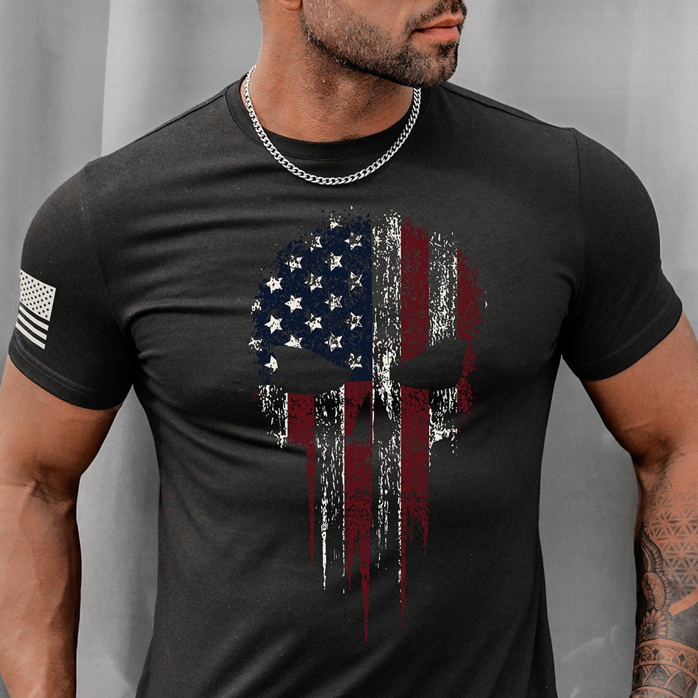 Printed Men's Street Short Sleeve Sports T-shirt Top