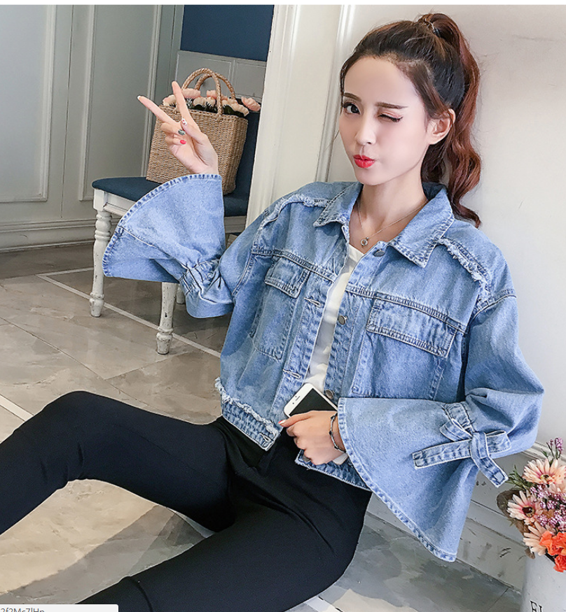 2021 spring new women's Korean spring jacket students wild spring and autumn short red denim jacket female tide