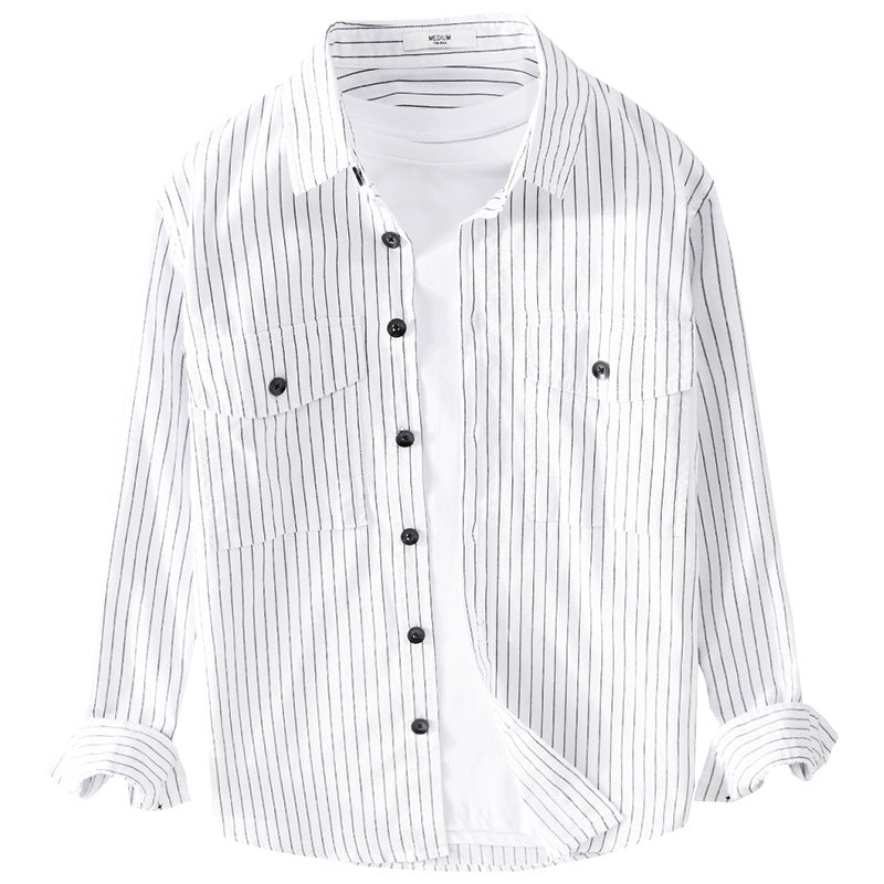Spring Autumn Men's Striped Long Sleeve Lining