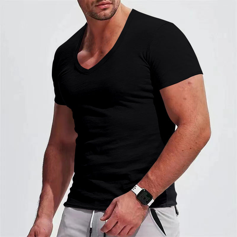 Slim Fit Thin Casual T-shirt Short Sleeve Top