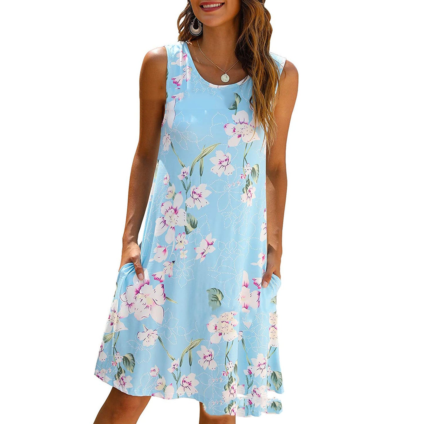 New Sleeveless Pullover Print Tank Dress