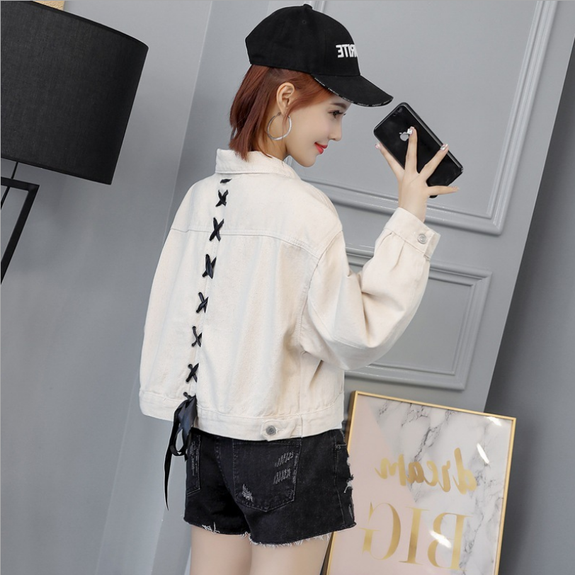 2021 spring new women's Korean spring jacket students wild spring and autumn short red denim jacket female tide