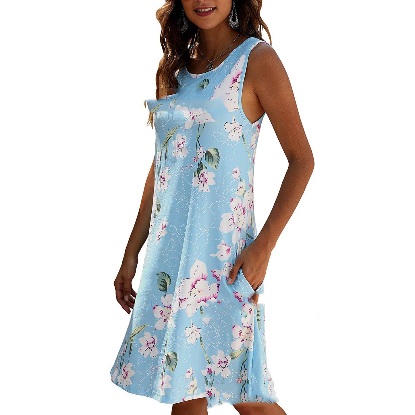 New Sleeveless Pullover Print Tank Dress