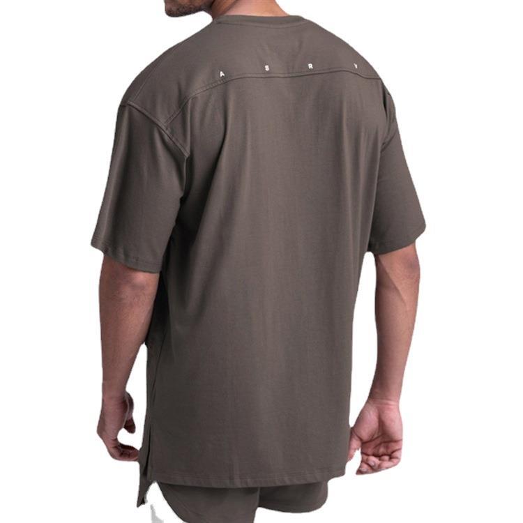 Short-sleeved Men's Solid Color Quick-drying Split T-shirt
