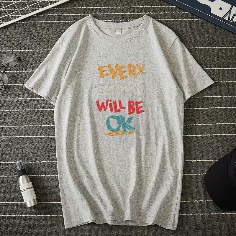 Half Sleeve Red T-Shirt Loose Short Sleeve Men's Top