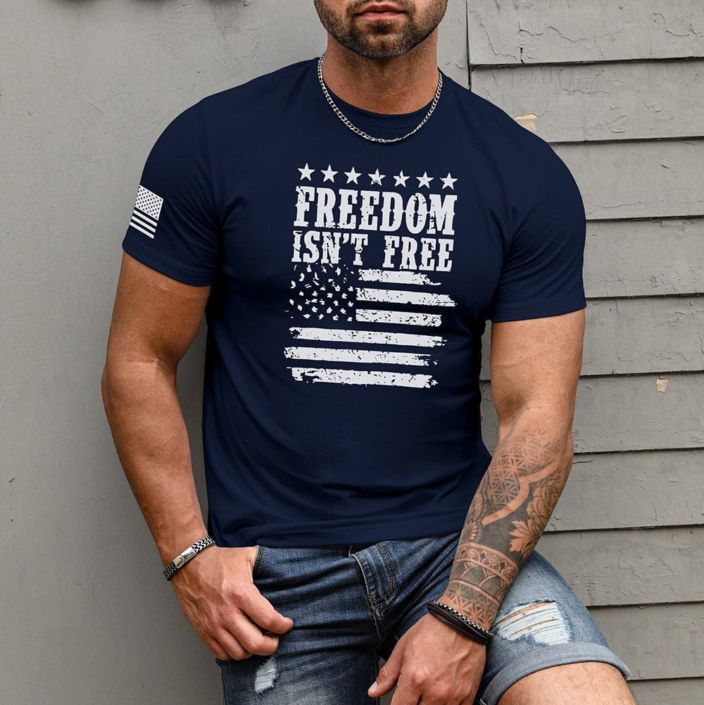Printed Men's Street Short Sleeve Sports T-shirt Top