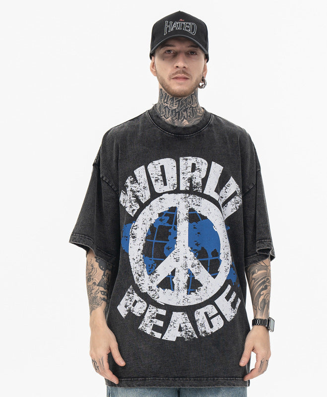Men's Fashion Printed Short-sleeved T-shirt