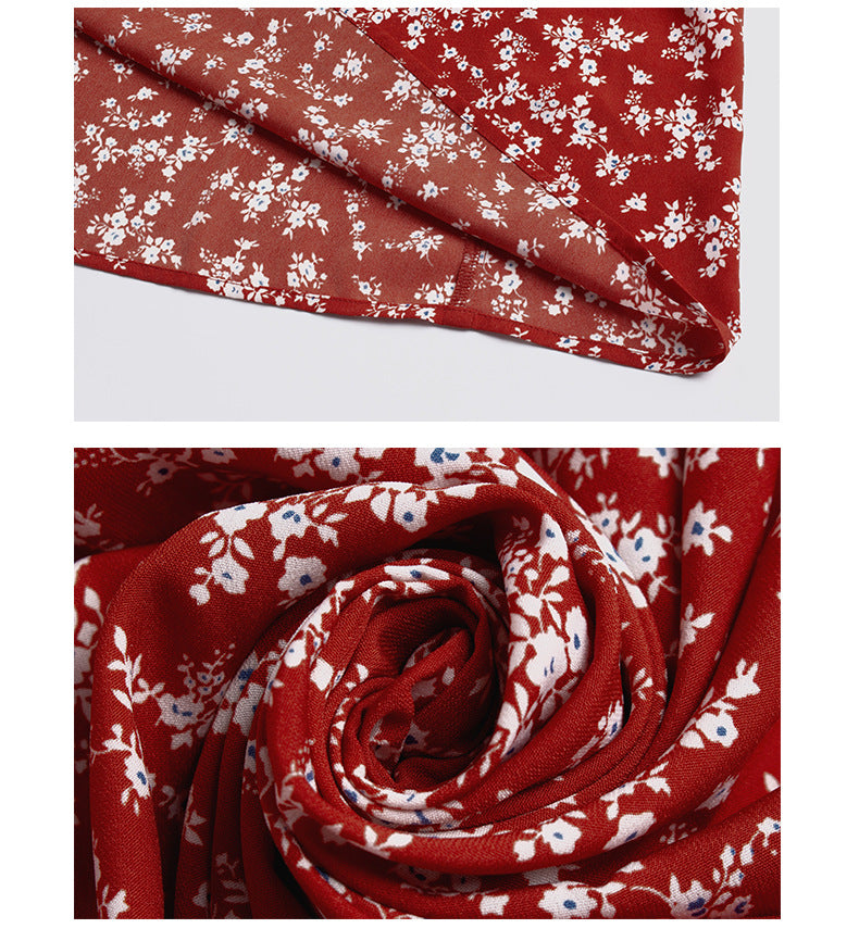 Spring And Summer Floral Short-sleeved Dress