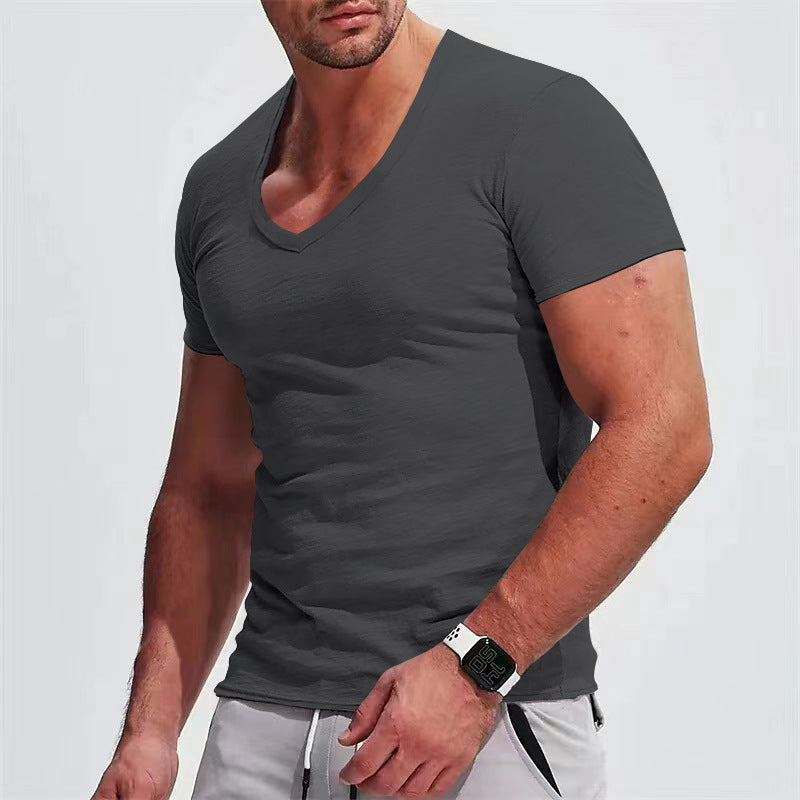 Slim Fit Thin Casual T-shirt Short Sleeve Top