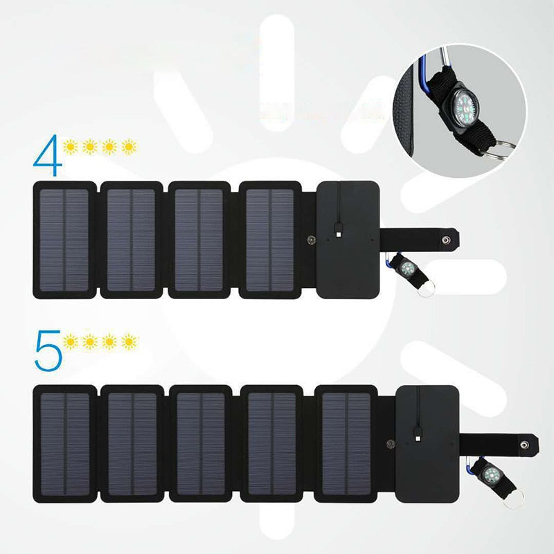 10W 5V Solar Power Folding Solar Cells Charger USB Output Outdoor Adventure Portable Solar Panels fo Phone Solar Battery Charger