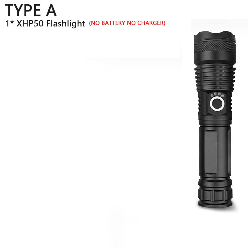 250000cd 1000m XHP90.2 most powerful led flashlight usb Zoom Tactical torch xhp50 18650 or 26650 Rechargeable battery hand light
