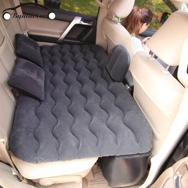 Bymaocar Inflatable car mattress outdoor camping inflatable bed PVC flocking Multifunctional Car inflatable bed car accessories