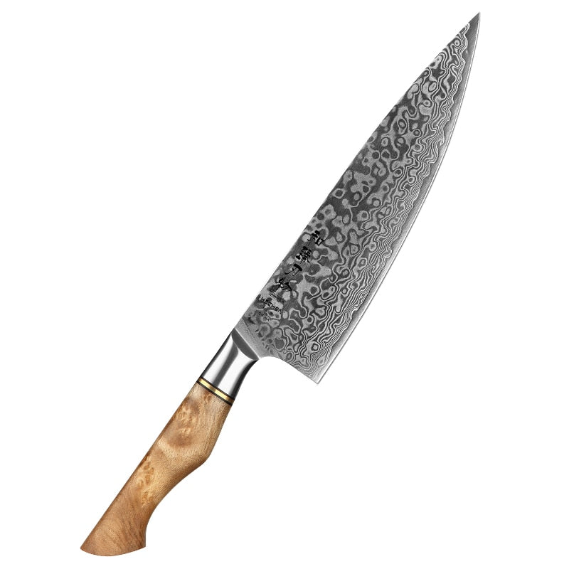 HEZHEN 1-5PC Knife Set Japanese Damascus Steel Chef Santoku Bread Paring Utility Professional Slicing knife Cook Kitchen Knife