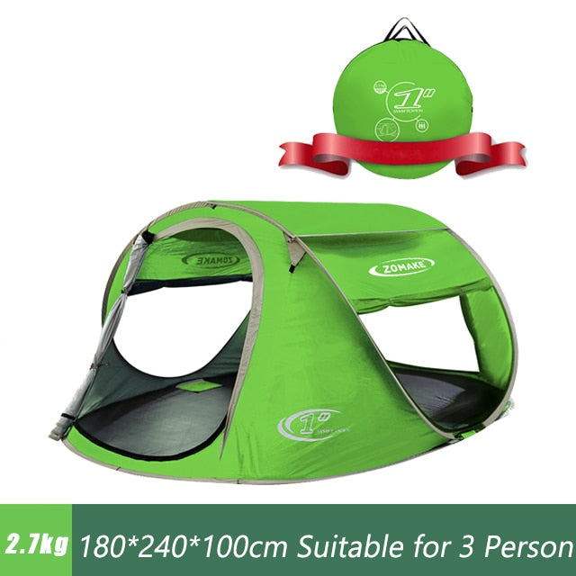 ZOMAKE Beach Tent Pop Up Large Automatic Instant Lightweight Hiking Camping Tent for 3 Person Waterproof Tent Foldable