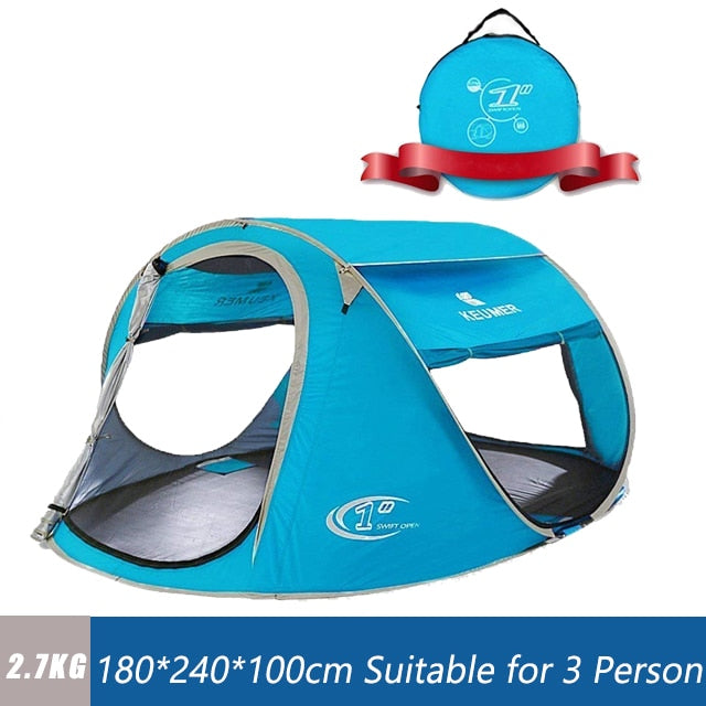ZOMAKE Beach Tent Pop Up Large Automatic Instant Lightweight Hiking Camping Tent for 3 Person Waterproof Tent Foldable