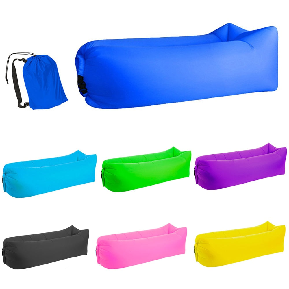 Camping Inflatable Lazy Sofa Outdoor Lazy Bag Ultralight Beach Camping Travel Sleeping Bag Air Bed Lounger Chair Sleep Camp Bag