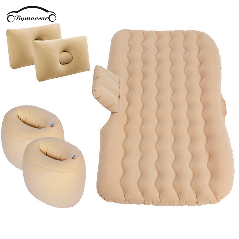Bymaocar Inflatable car mattress outdoor camping inflatable bed PVC flocking Multifunctional Car inflatable bed car accessories
