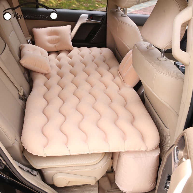 Bymaocar Inflatable car mattress outdoor camping inflatable bed PVC flocking Multifunctional Car inflatable bed car accessories