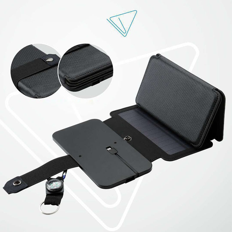 10W 5V Solar Power Folding Solar Cells Charger USB Output Outdoor Adventure Portable Solar Panels fo Phone Solar Battery Charger