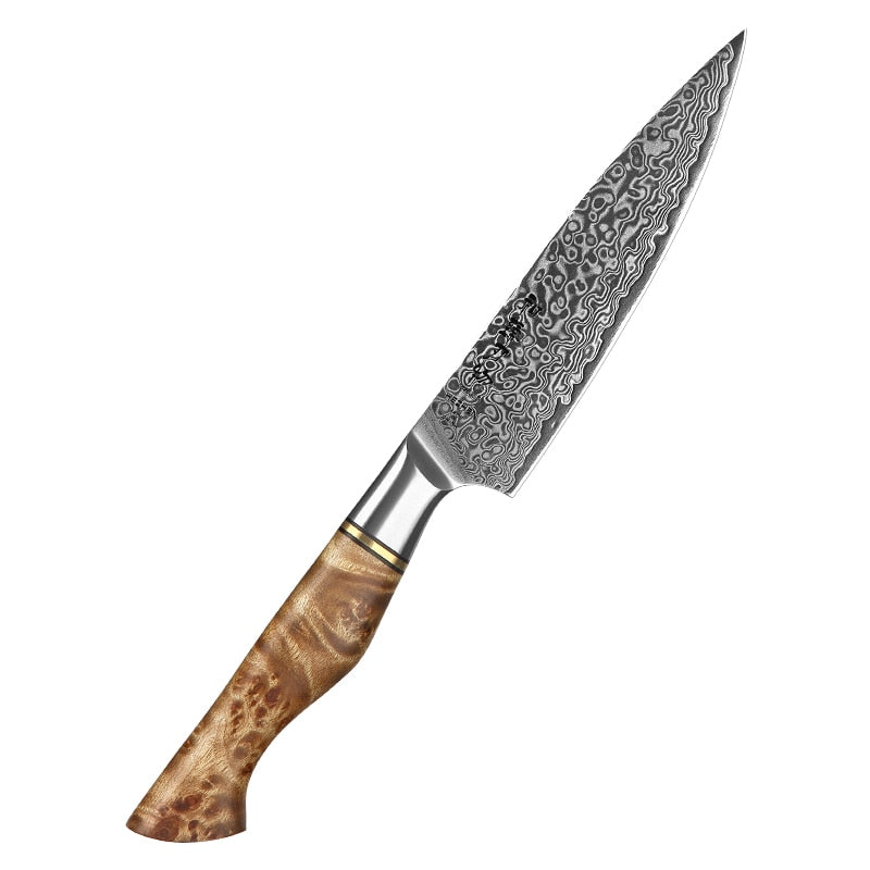 HEZHEN 1-5PC Knife Set Japanese Damascus Steel Chef Santoku Bread Paring Utility Professional Slicing knife Cook Kitchen Knife