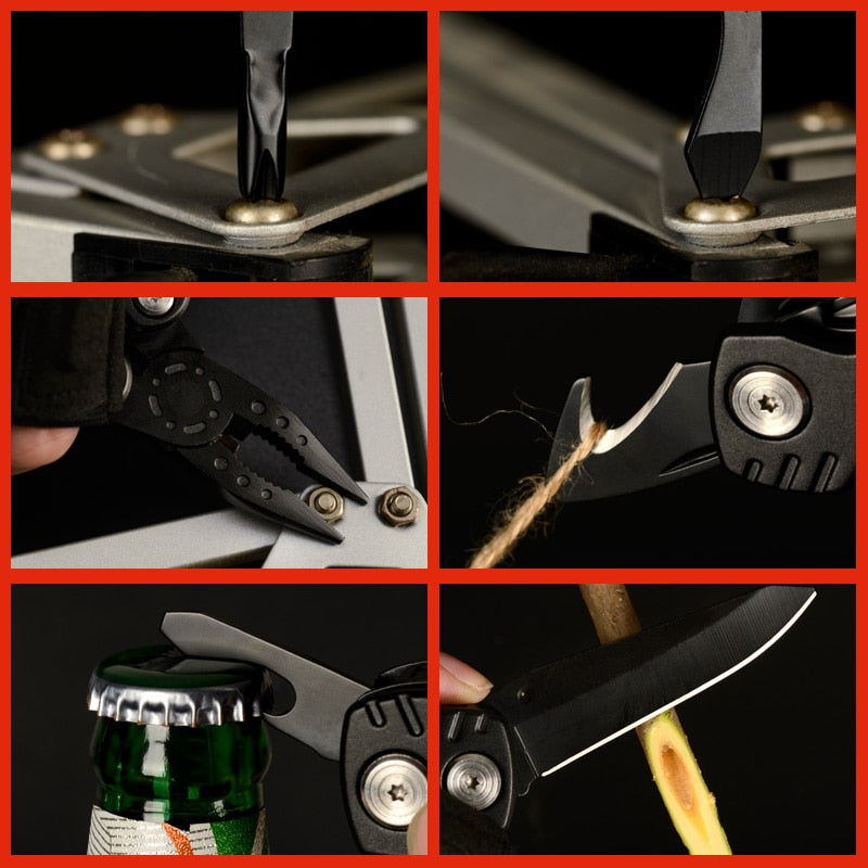 Mini Multi Tool Plier Folding Knife Survival Multitools Camping Outdoor EDC Tools Fishing Multifunctional Fold Pliers