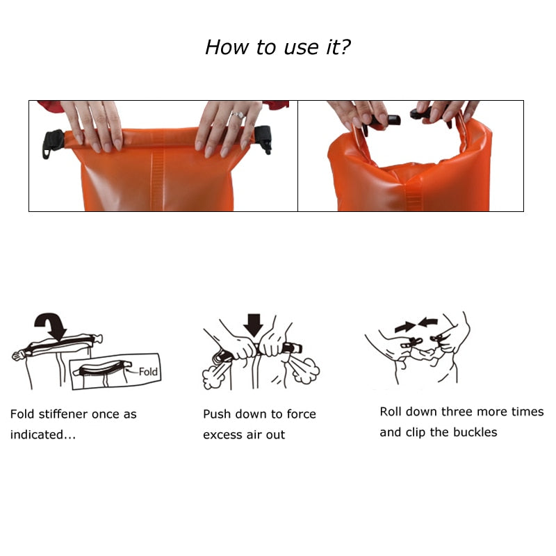 2L Waterproof Water Resistant Dry Bag Sack Storage Pack Pouch Swimming Kayaking Canoeing River Trekking Boating Sailing Fishing