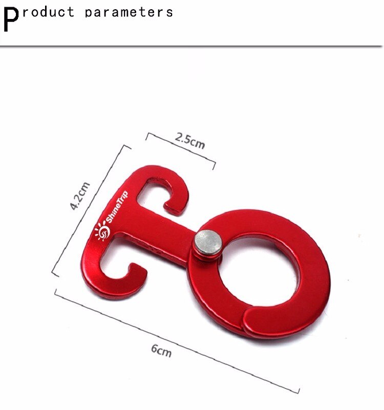 5PCS Aluminum Rope Hanger Multifunction Outdoor Camping Tent Tool Paracord Rope Buckle Travel Kit Survival Buckle