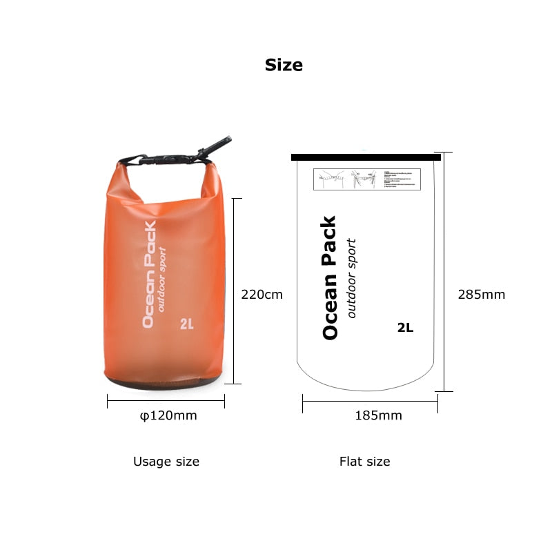 2L Waterproof Water Resistant Dry Bag Sack Storage Pack Pouch Swimming Kayaking Canoeing River Trekking Boating Sailing Fishing