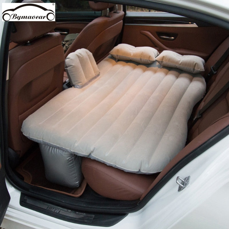 Bymaocar Inflatable car mattress outdoor camping inflatable bed PVC flocking Multifunctional Car inflatable bed car accessories