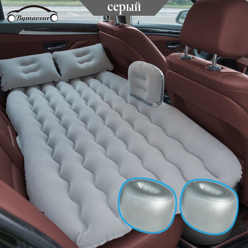 Bymaocar Inflatable car mattress outdoor camping inflatable bed PVC flocking Multifunctional Car inflatable bed car accessories
