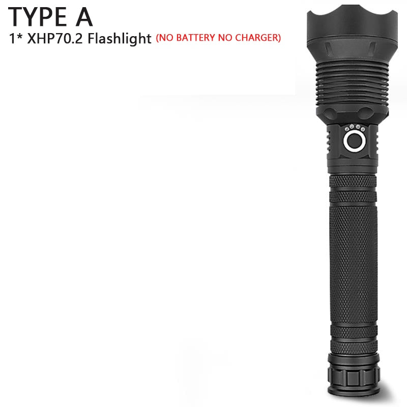 250000cd 1000m XHP90.2 most powerful led flashlight usb Zoom Tactical torch xhp50 18650 or 26650 Rechargeable battery hand light