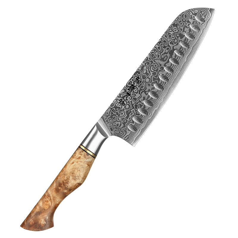HEZHEN 1-5PC Knife Set Japanese Damascus Steel Chef Santoku Bread Paring Utility Professional Slicing knife Cook Kitchen Knife