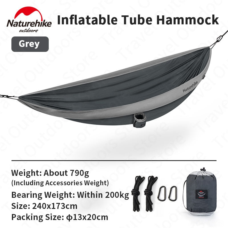 NatureHike Loiding weight 200KG 2 Person Ultralight Inflatable Camping Hammock Tent 210T Nylon Outdoor Camping Hunting Hammock