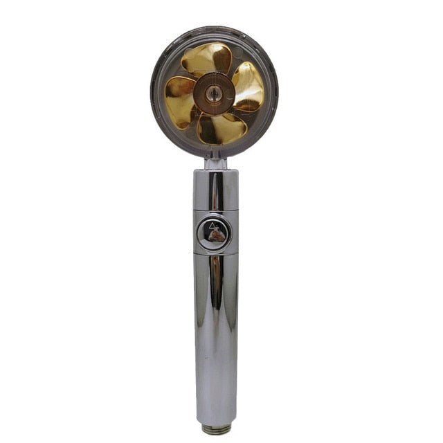 Strong Pressurization Spray Nozzle Water Saving Rainfall 360 Degrees Rotating With Small Fan Washable Hand-held Shower Head