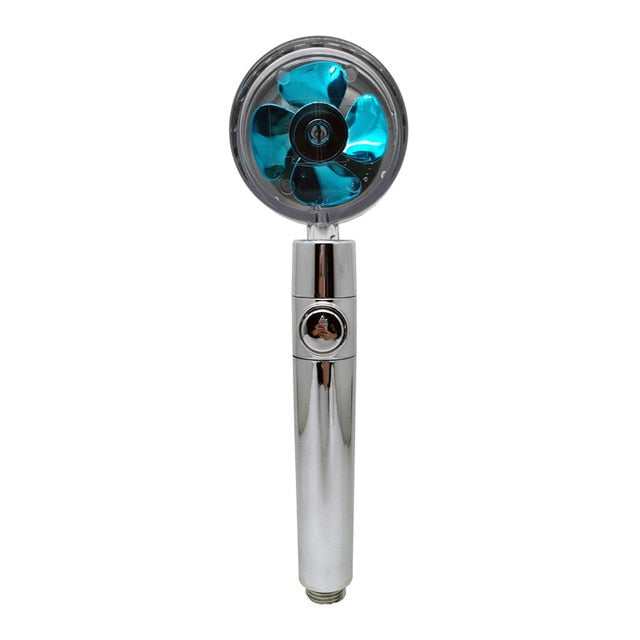 Strong Pressurization Spray Nozzle Water Saving Rainfall 360 Degrees Rotating With Small Fan Washable Hand-held Shower Head