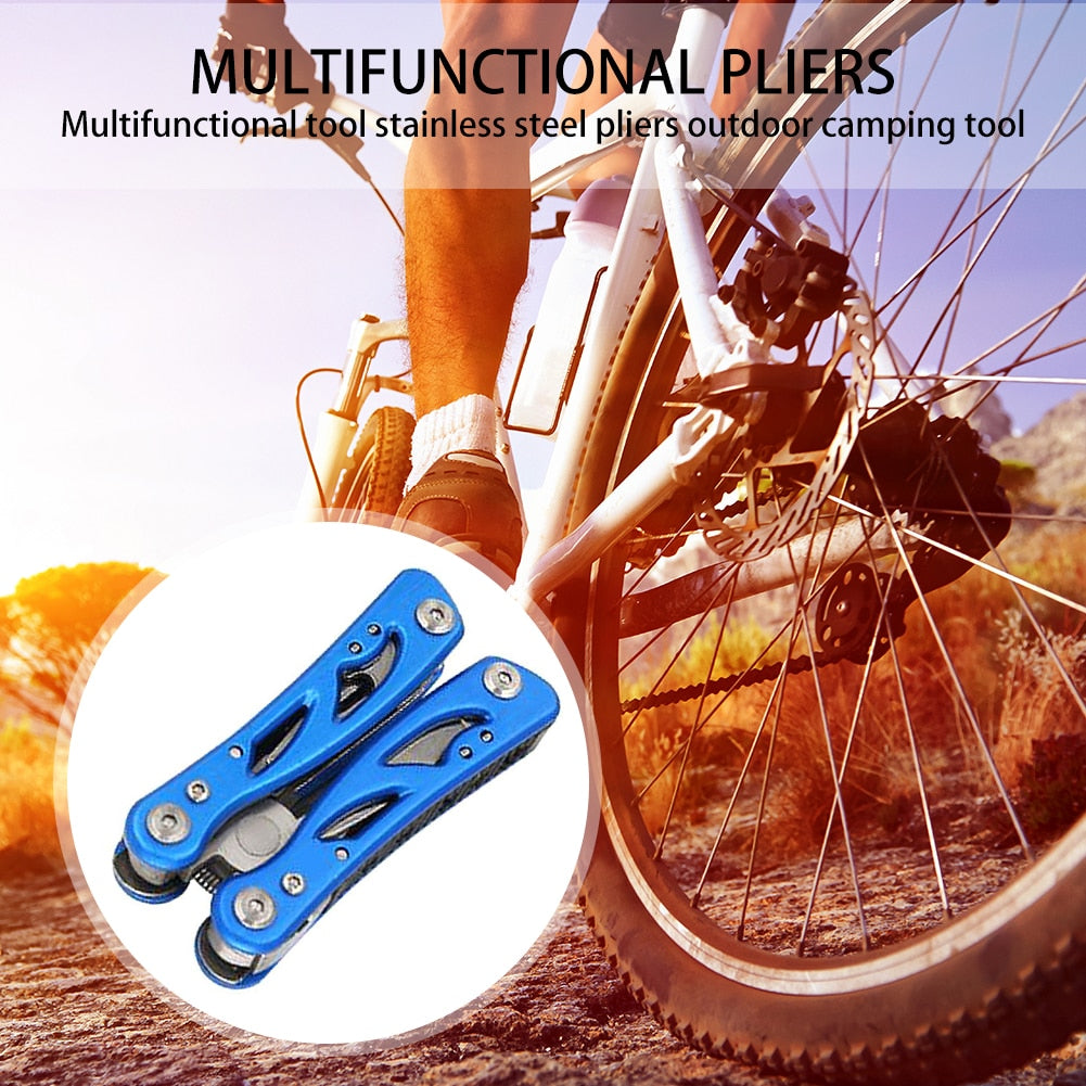 12 in 1 Outdoor Camping Survival Tools Portable Mini Multitool 420 Stainless Steel Cutter Pliers Knife Screwdriver Bottle Opener
