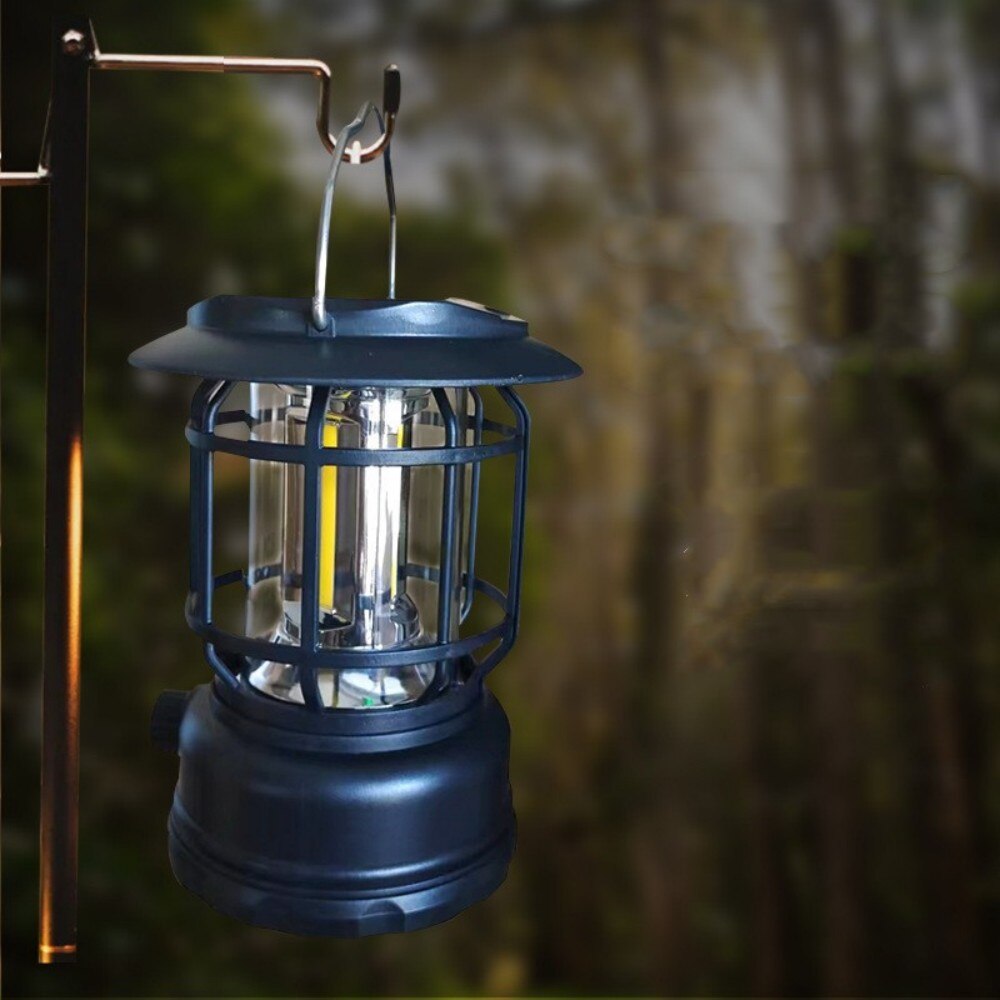 Vintage Solar Charging Camping Light Portable Rechargeable Lamp Hanging Lantern Outdoor Waterproof Light Tent Equipment Supplies