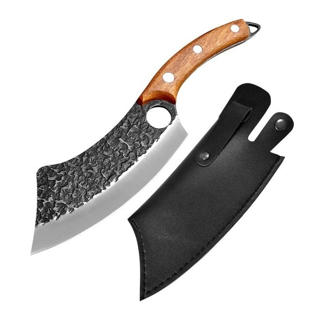5.5" Meat Cleaver Hunting Knife Handmade Forged Boning Knife Serbian Chef Knife Stainless Steel Kitchen Knife Butcher Fish Knife