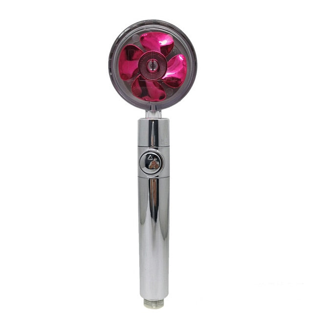 Strong Pressurization Spray Nozzle Water Saving Rainfall 360 Degrees Rotating With Small Fan Washable Hand-held Shower Head