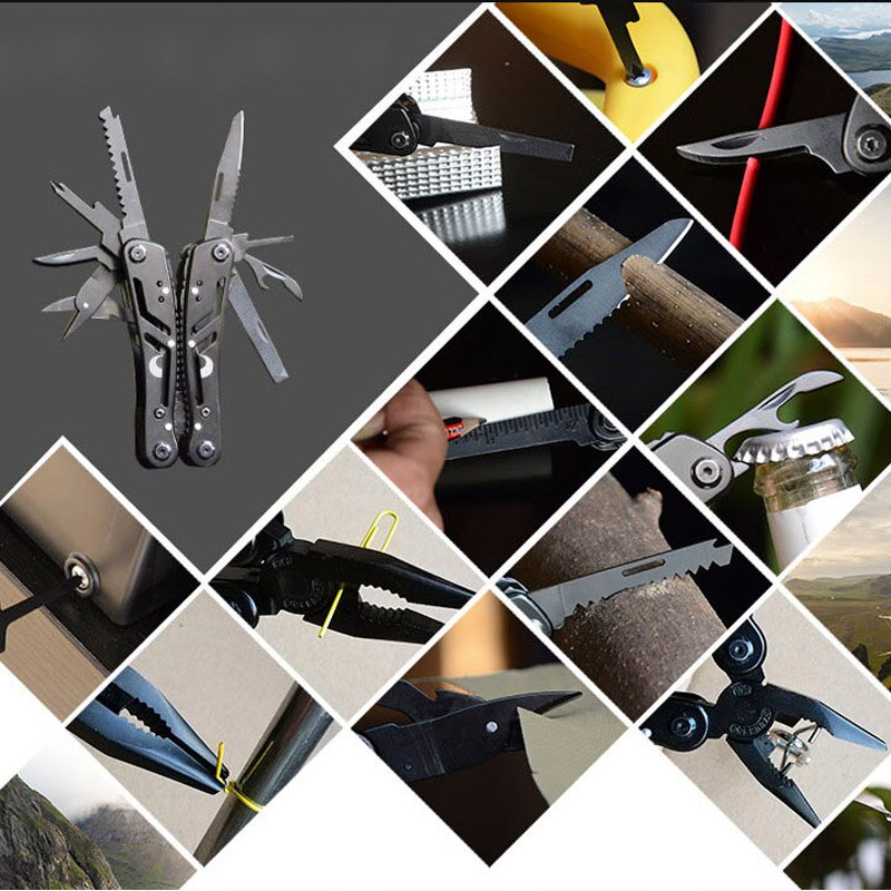 Multifunction Stainless Steel Pocket Knife Pliers Folding Pliers Multi-tool Mini Portable Fold Outdoor Multipurpose Repair Tools