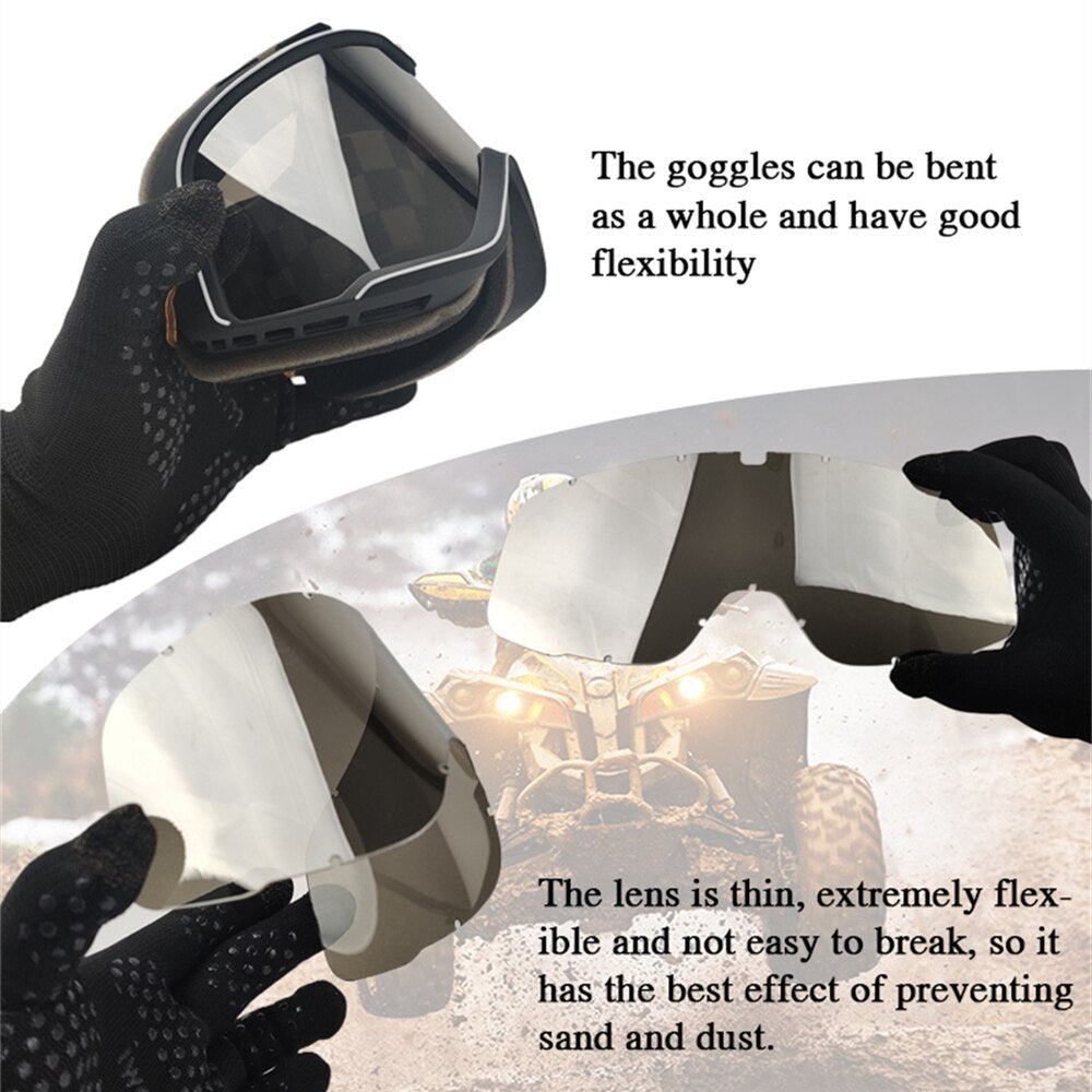 Retro Motorcycle Goggles Ski Glasses Motocross Sunglasses Vintage Cycling Racing Woman Cafe Racer Chopper Moto Cross MTB ATV