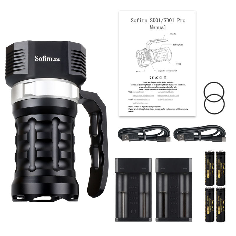 Sofirn SD01 6000LM Powerful Diving Light 3* SST40 LED Dive Flashlight Underwater Torch 4 Modes Magnetic Control Switch