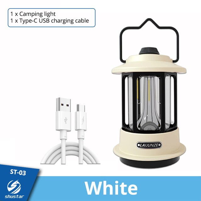 Brightest Vintage Metal Hanging Lanterns 10000mAh Warm Light Led Camping Lantern Rechargeable Lightweight Tent Light For Outdoor