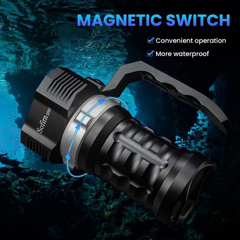 Sofirn SD01 6000LM Powerful Diving Light 3* SST40 LED Dive Flashlight Underwater Torch 4 Modes Magnetic Control Switch