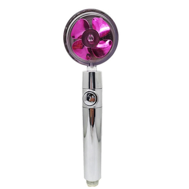 Strong Pressurization Spray Nozzle Water Saving Rainfall 360 Degrees Rotating With Small Fan Washable Hand-held Shower Head