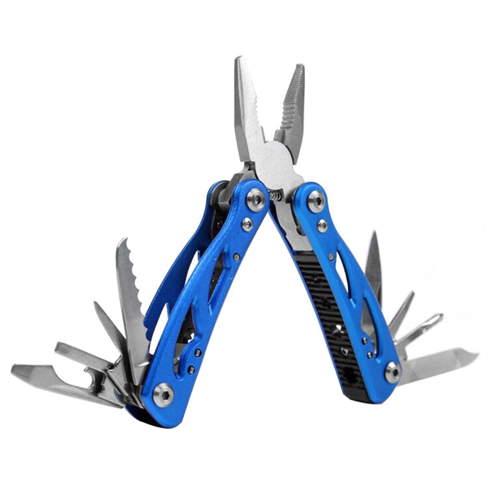 12 in 1 Outdoor Camping Survival Tools Portable Mini Multitool 420 Stainless Steel Cutter Pliers Knife Screwdriver Bottle Opener