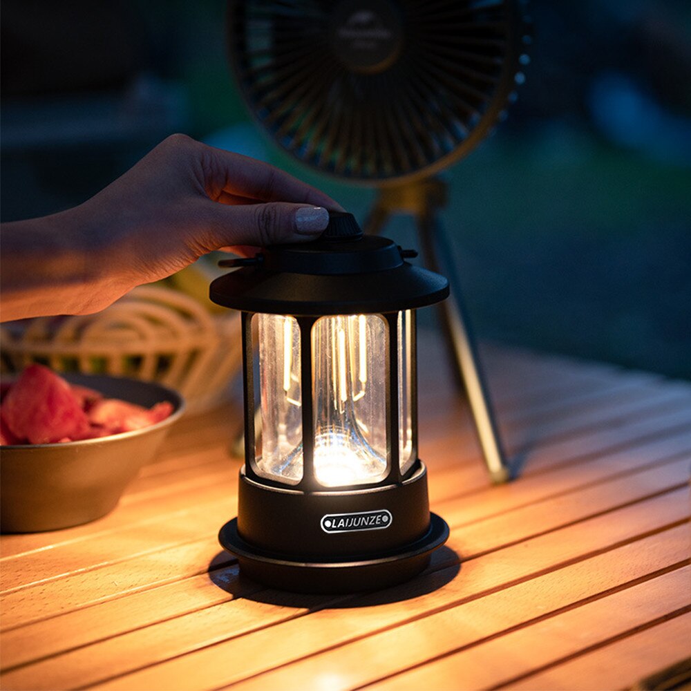 Brightest Vintage Metal Hanging Lanterns 10000mAh Warm Light Led Camping Lantern Rechargeable Lightweight Tent Light For Outdoor