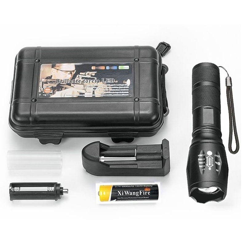 Portable Powerful LED Lamp XML-T6 Flashlight Linterna Torch Uses 18650 Chargeable Battery Outdoor Camping Tactics Flash Light