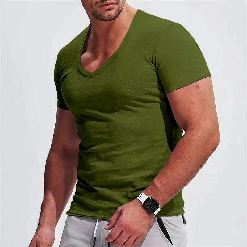 Slim Fit Thin Casual T-shirt Short Sleeve Top